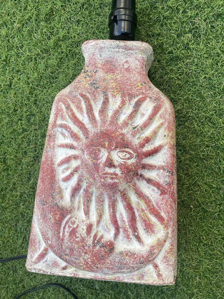 Candeeiro sol lua em ceramica/grês/barro