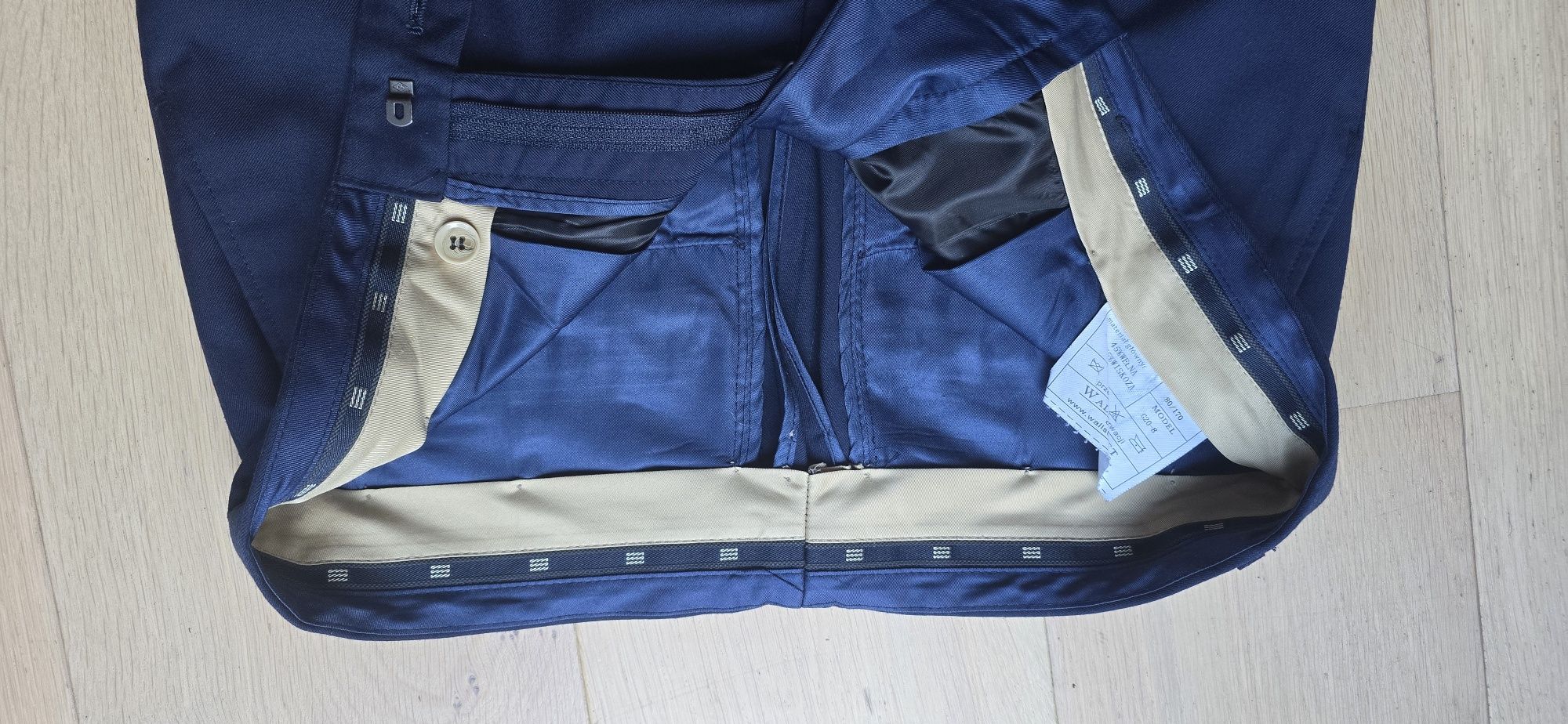 Spodnie kant eleganckie Wall Street 80/170 granatowe