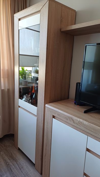 Komplet mebli BRW Dąb Sonoma/Biały połysk