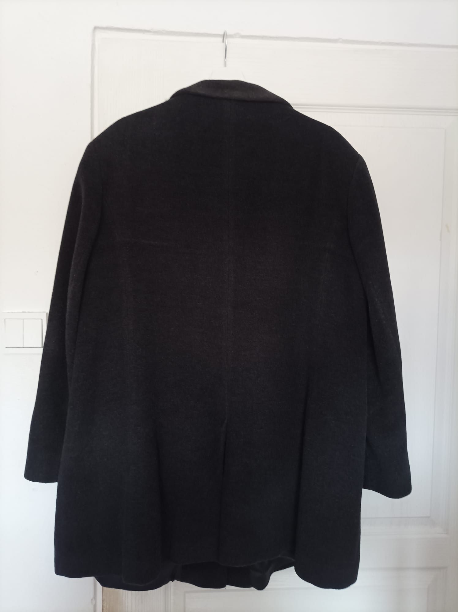 Premium wełniany płaszcz plus size Isabell 48 4XL wełna + angora szary