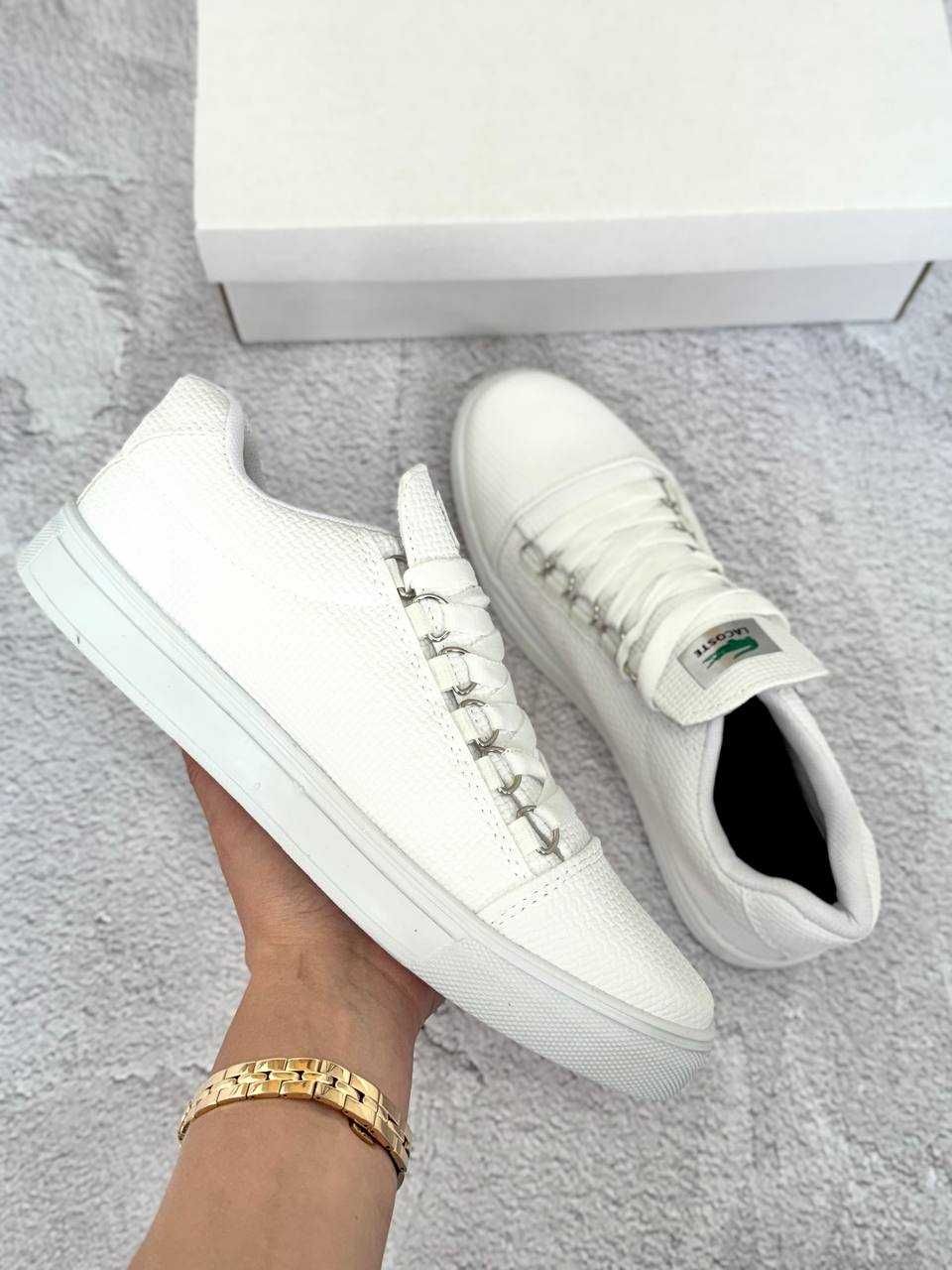 Чоловічі кросівки Lacoste білі кеди Лакоста