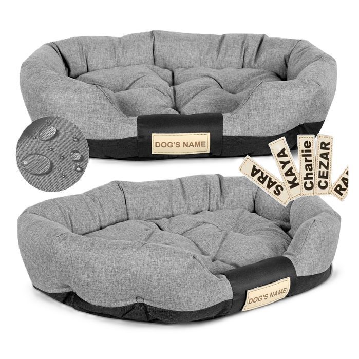 legowisko dla psa 130x105 cm personalizowane wodoodporne szare