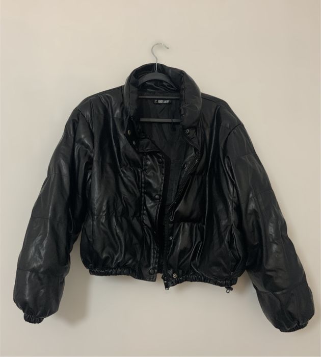 Casaco Puffer Pele Preto