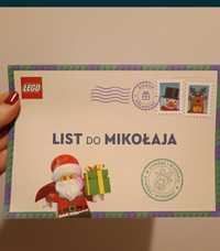 List do Mikołaja z naklejkami LEGO.