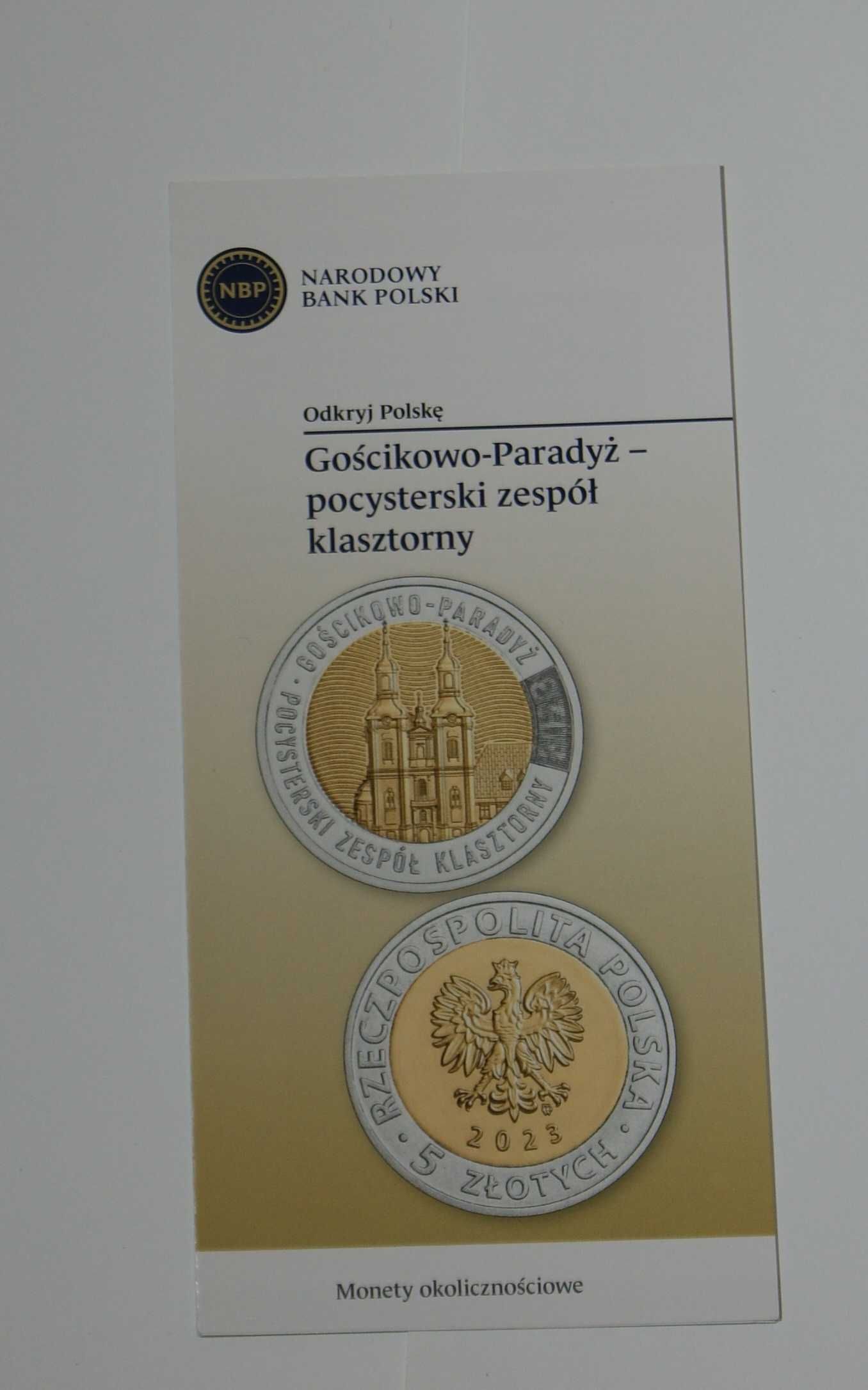 Folder do monety kolekcjonerskiej NBP "Gościkowo-Paradyż"