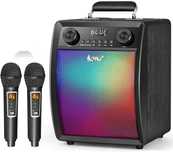 GŁOŚNIK KARAOKE "ALPOWL" 2 Mikrofony  Bluetooth,Led
