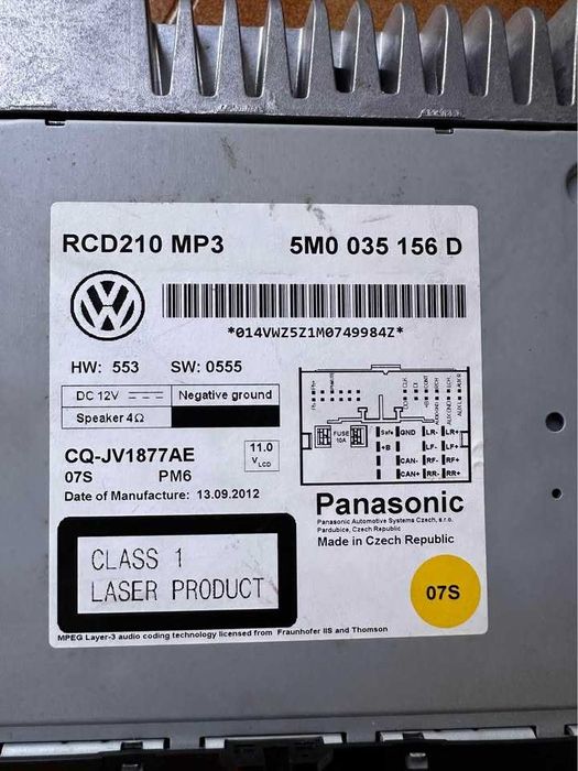 Autoradio original VW Polo 6R - RCD 210 MP3