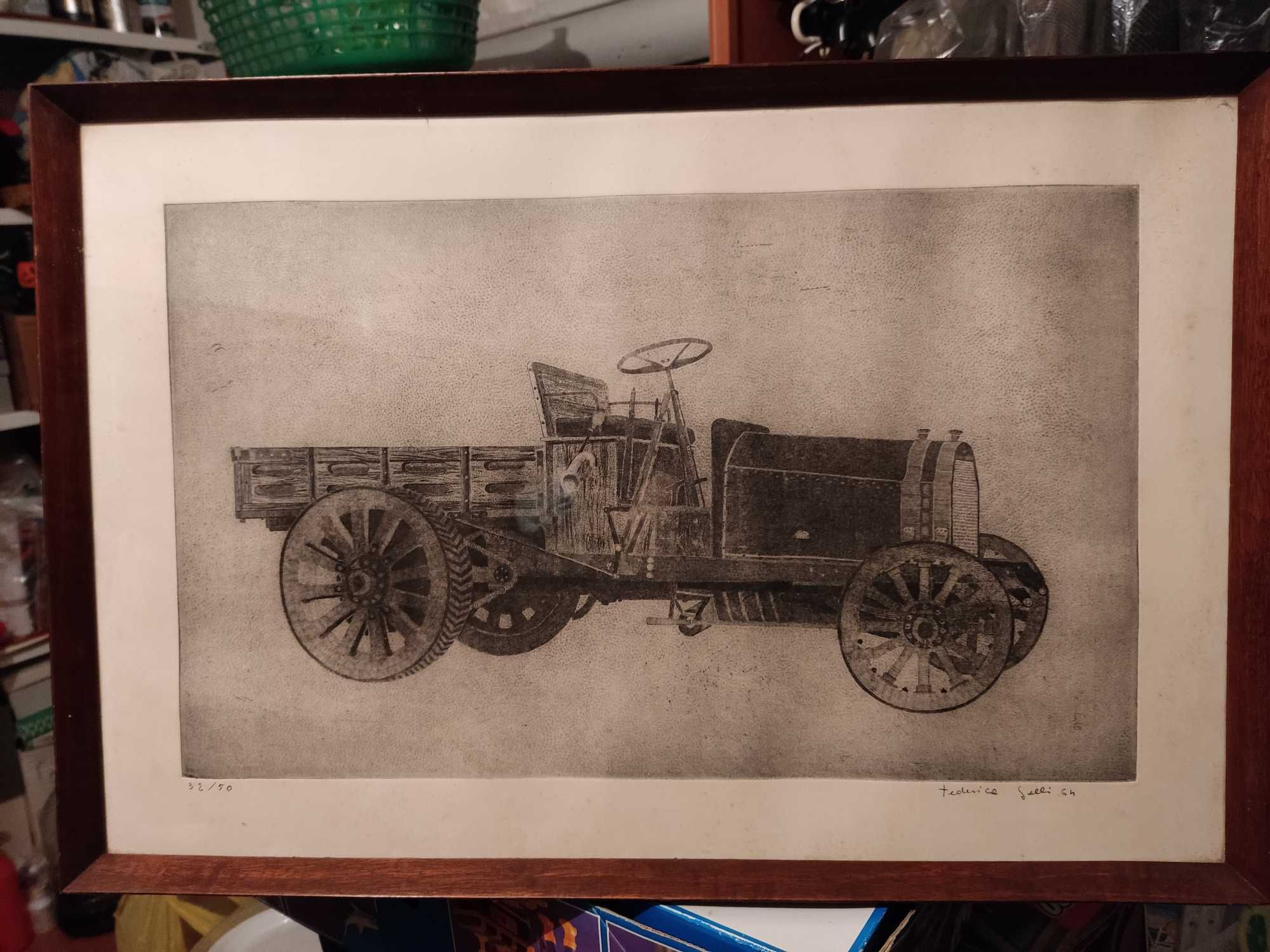Quadro de desenho de veículo antigo - UTIC