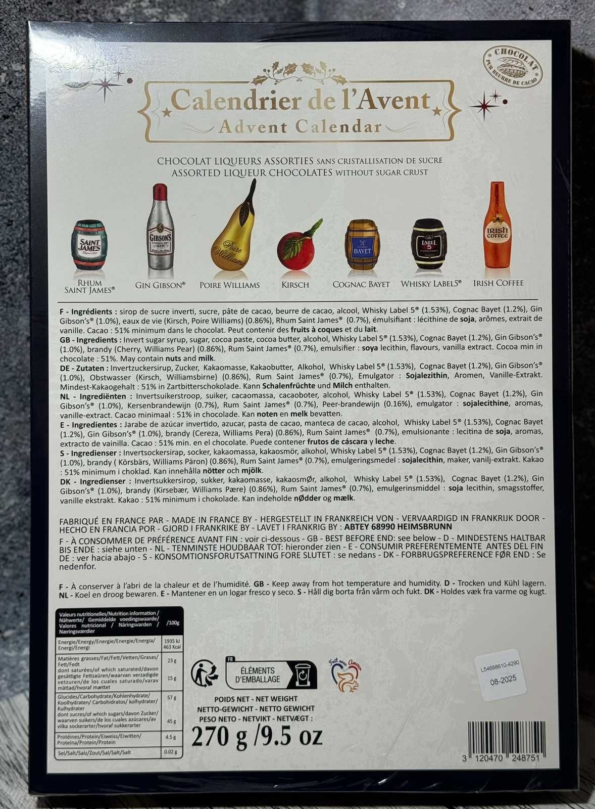 АКЦІЯ Шоколадні пляшечки ABTEY Адвент Календар Christmas Magic 270г