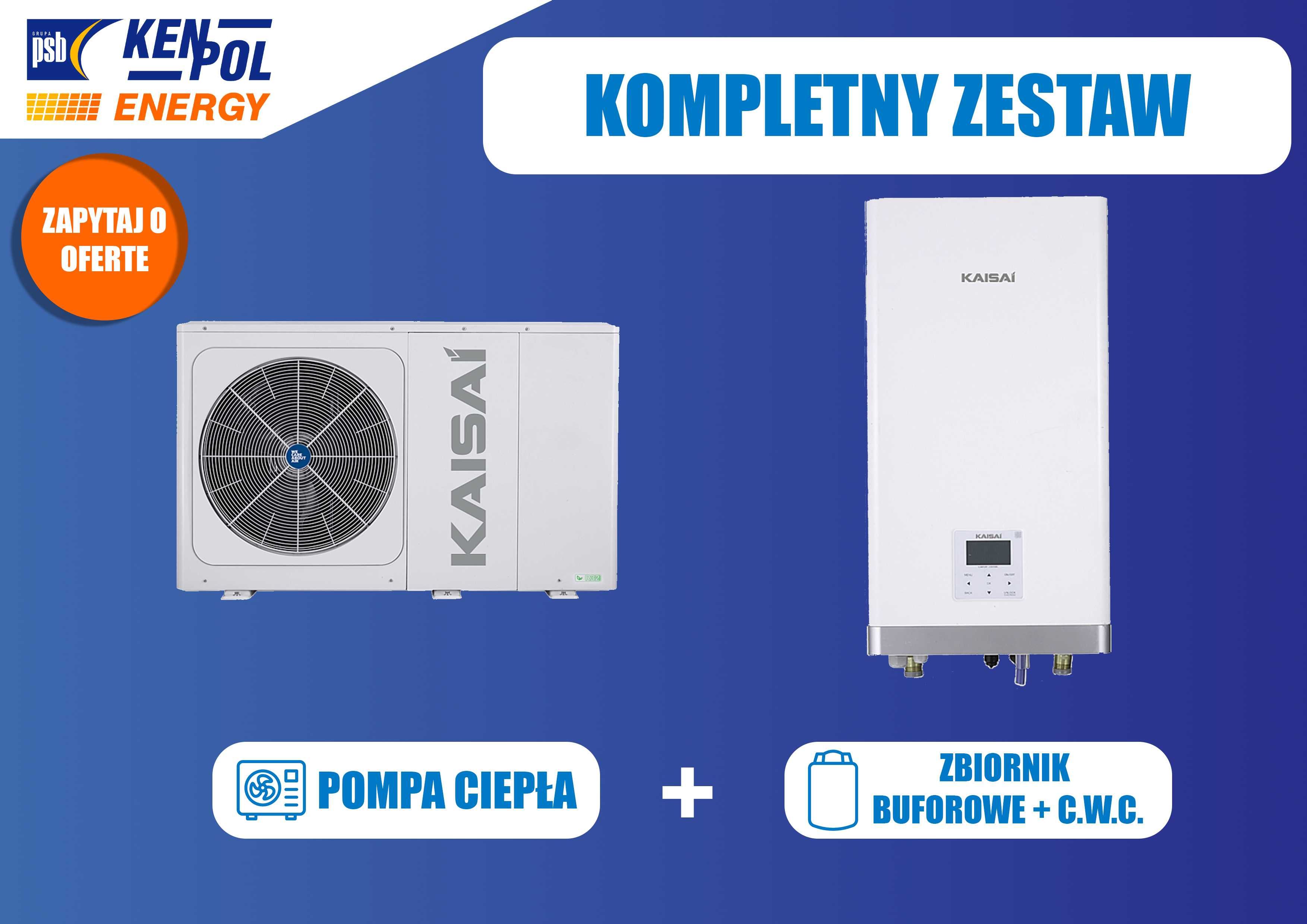 Zestaw Pompa Ciepła Kaisai split 6kW + zbiornik CWU - WARSZAWA(BRUTTO)