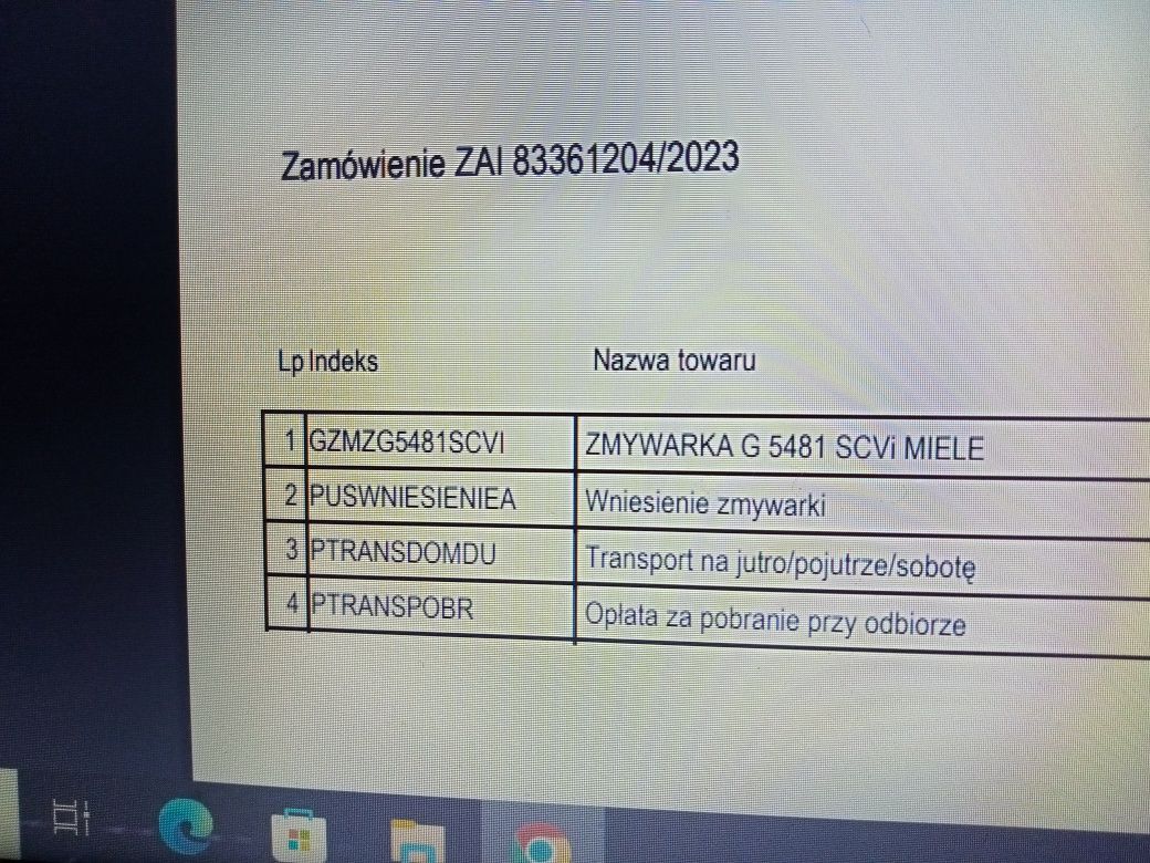Zmywarka Miele do zabudowy wąska