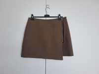 Spódnica mini z rozcięciem XL 42 khaki moda fashion vintage lato
