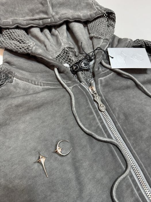 Thug Club zip up hoodie grey зіп худи cropped fit