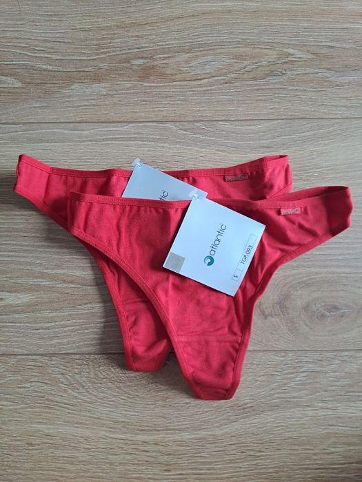 Stringi dziewczęce Atlantic, rozmiar S, 2PACK, kolor czerwony