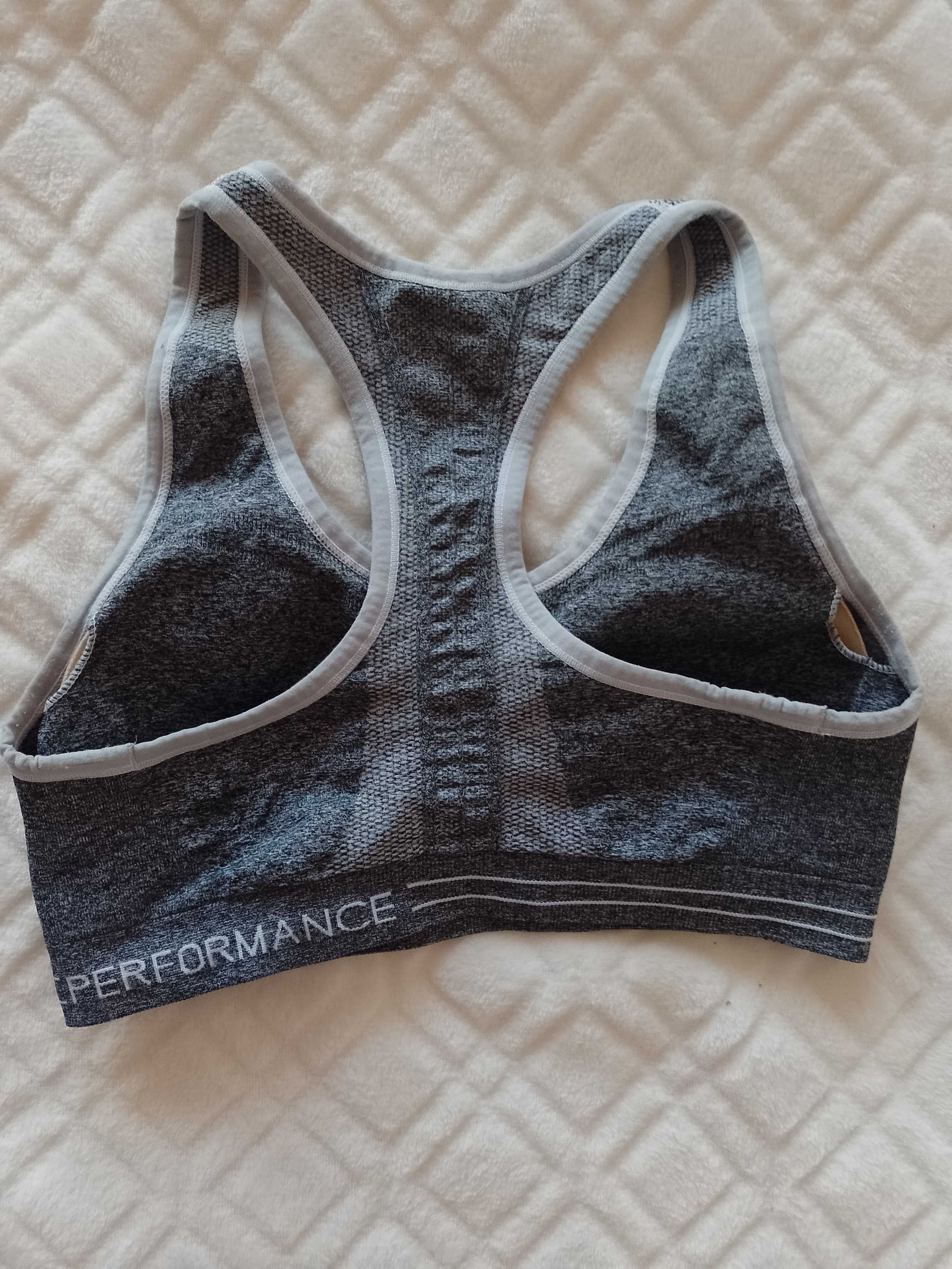 (S/M) Calvin Klein/ Szary Top fitness, biustonosz sportowy, bokserka