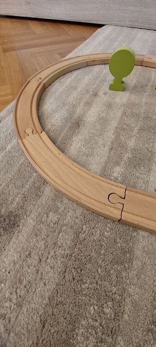 Kolejka drewniana ikea lidl zestaw XXL  elementów wraz z parkingiem