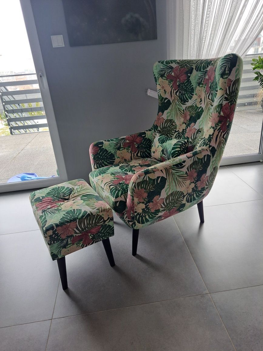 Fotel uszak styl skandynawski