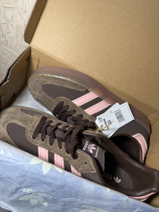 Кеди Adidas Samba brown pink.