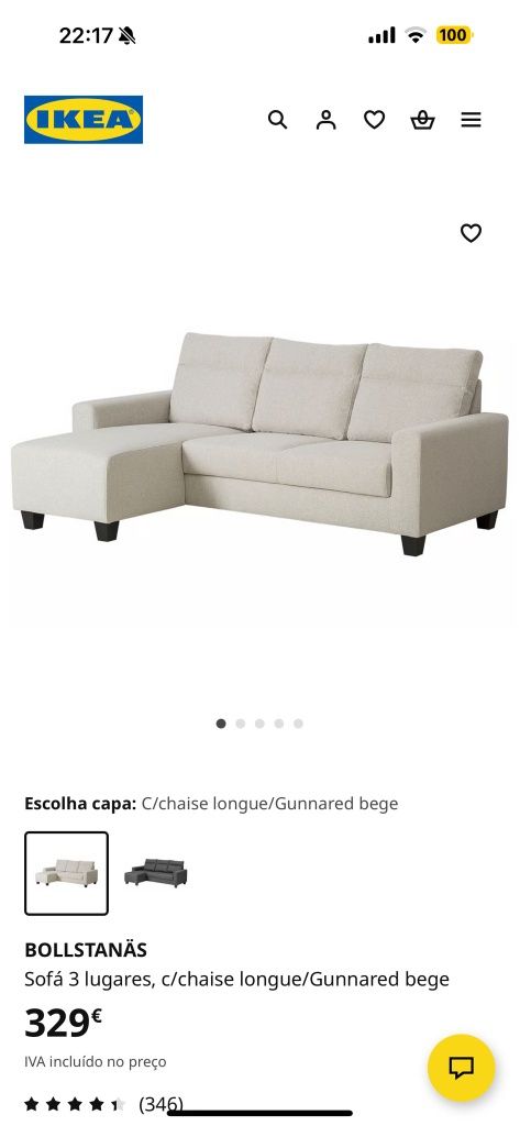 Sofá Ikea 3 lugares