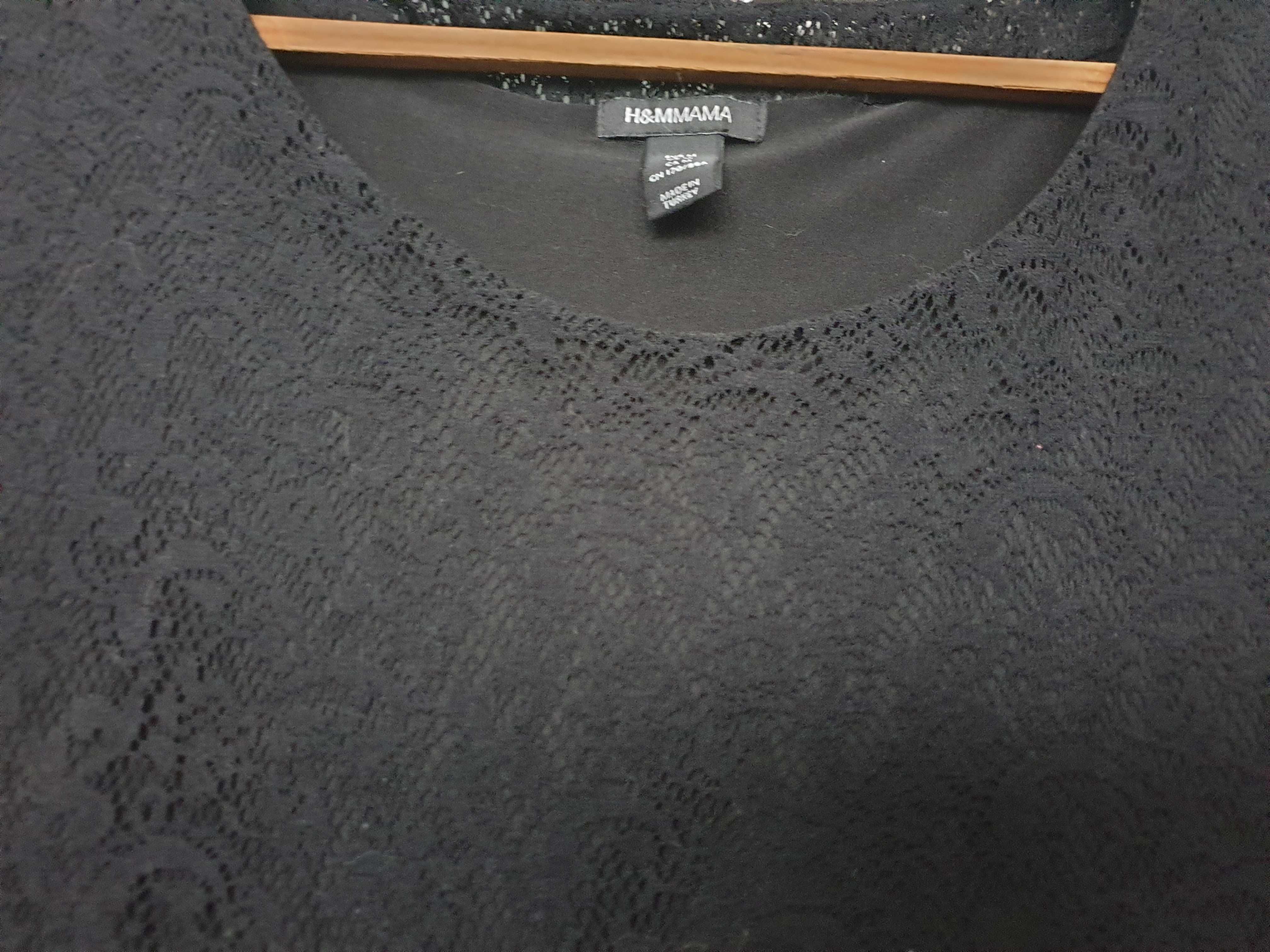 Czarna koronkowa sukienka ciążowa H&M Mama rozmiar M