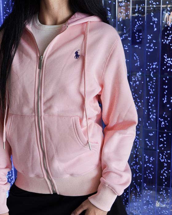 Зіп худі Polo Ralph Lauren рожеве з флісом