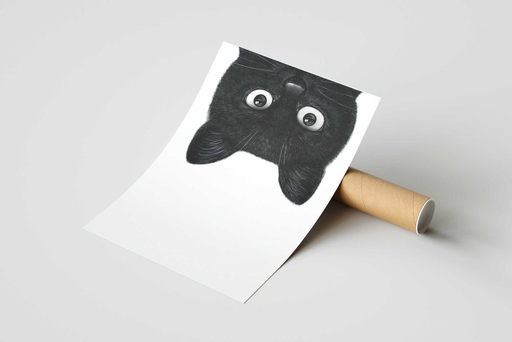 Kot "Angry Black Cat vol.2" PLAKAT A3 - Vintage - trzeci plakat GRATIS