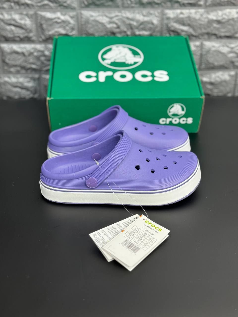 Женские шлепанцы crocs фиолетовые тапочки крокс