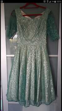 Zielona sukienka wieczorowa balowa koronka Cller komunia wesele