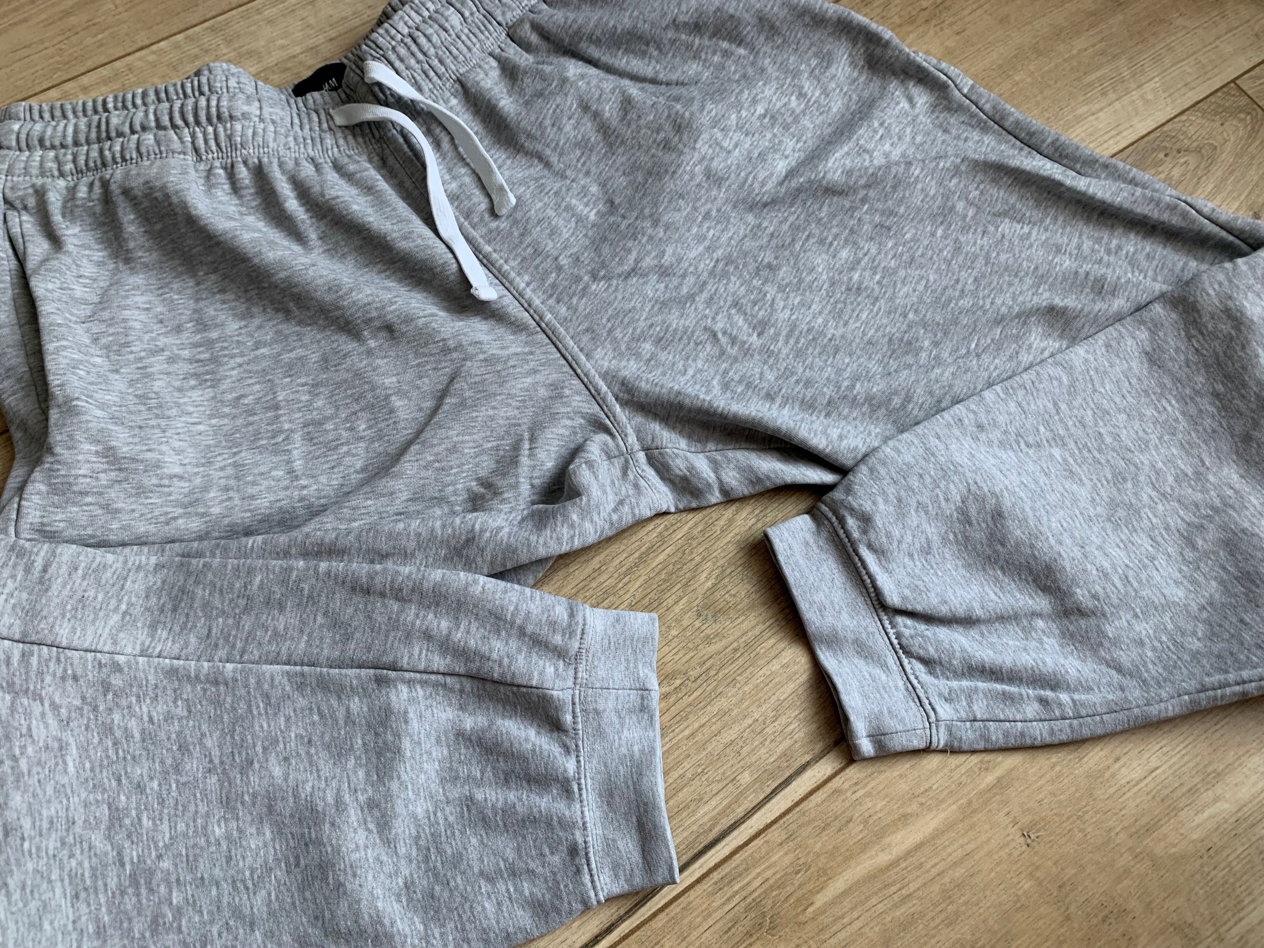 H&M Szare dresy Spodnie dresowe męskie jasnoszare | roz. L Regular FIT