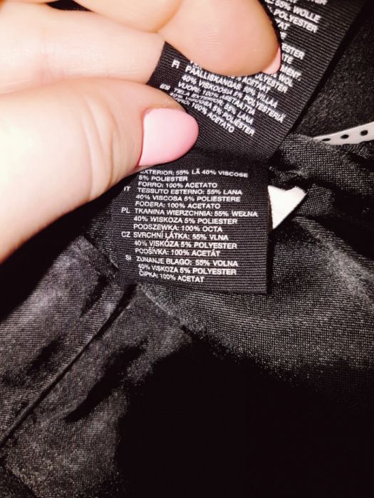 Płaszcz wełna-wiskoza czarny H&M rozmiar 34