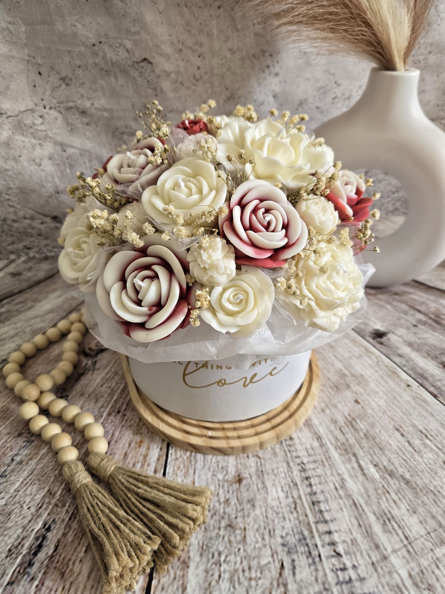 Candlebox flowerbox bukiet z wosku
