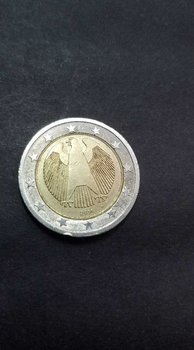 Moeda de 2 Euros Alemanha com erro de cunhagem