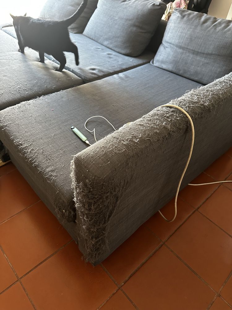 Sofá 3 lugares com chaise long – sofá cama