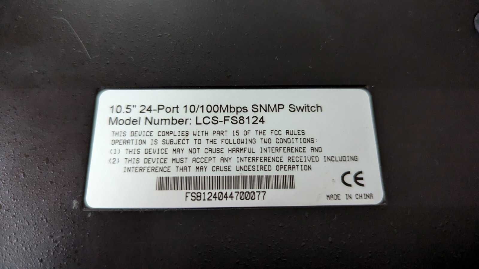 Мультипортовый свитч Longshine 24-port  24X 10 - 100Mbps