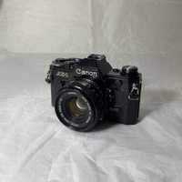 Canon AE-1 with Canon FDn 50mm f1,8, Flash & Tokina zoom lens