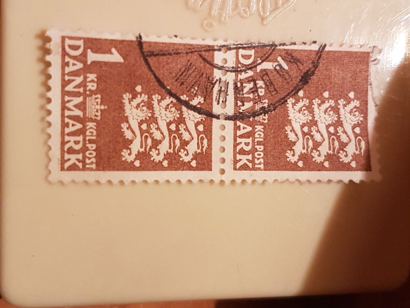 Znaczek 1 kr. Denmark KGL.POST. Stan idealny.