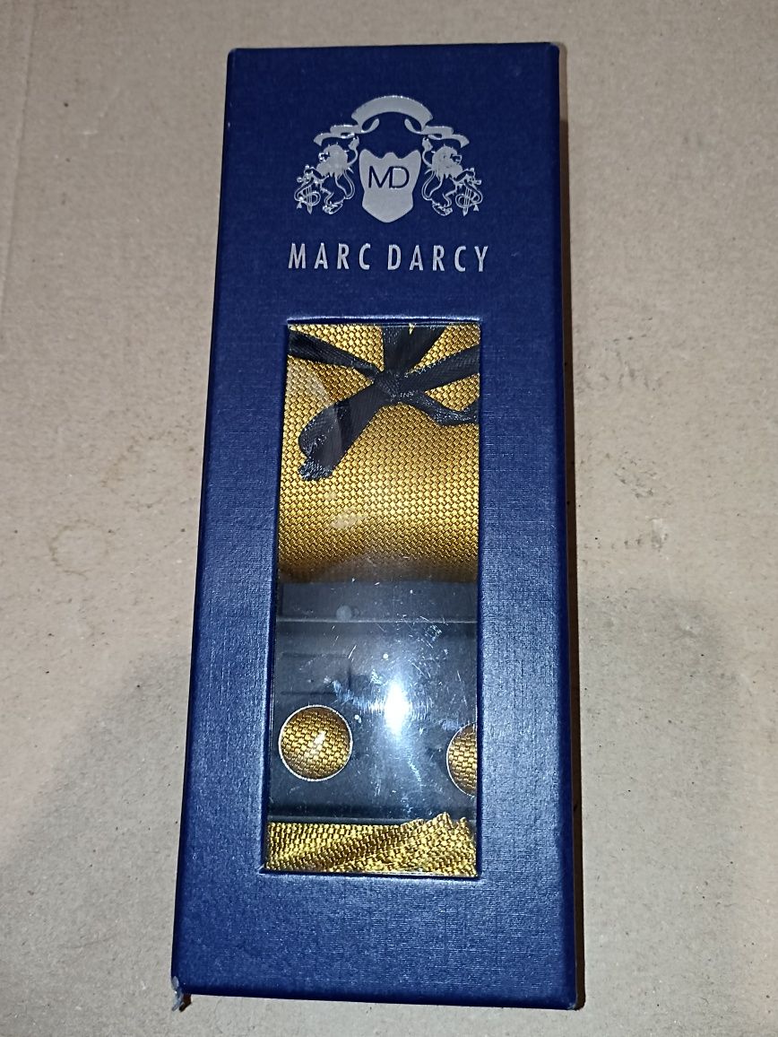 Zestaw krawat poszetka spinki do mankietów Marc Darcy