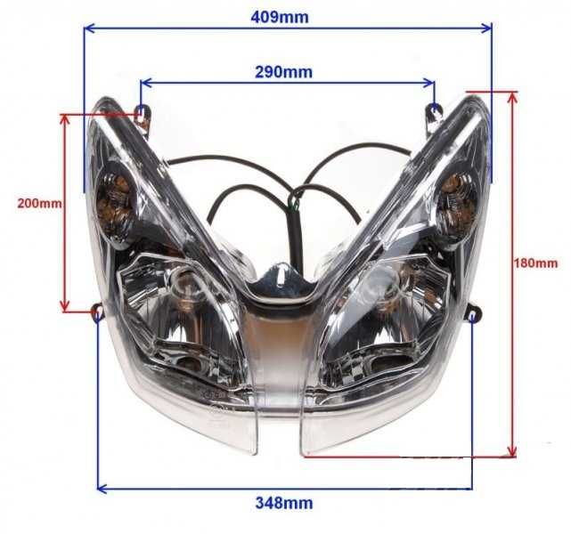 Reflektor lampa rzód kpl.Sharpy 50 QT-4 nowy model