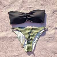 Bikini 44-46 czarno zielone