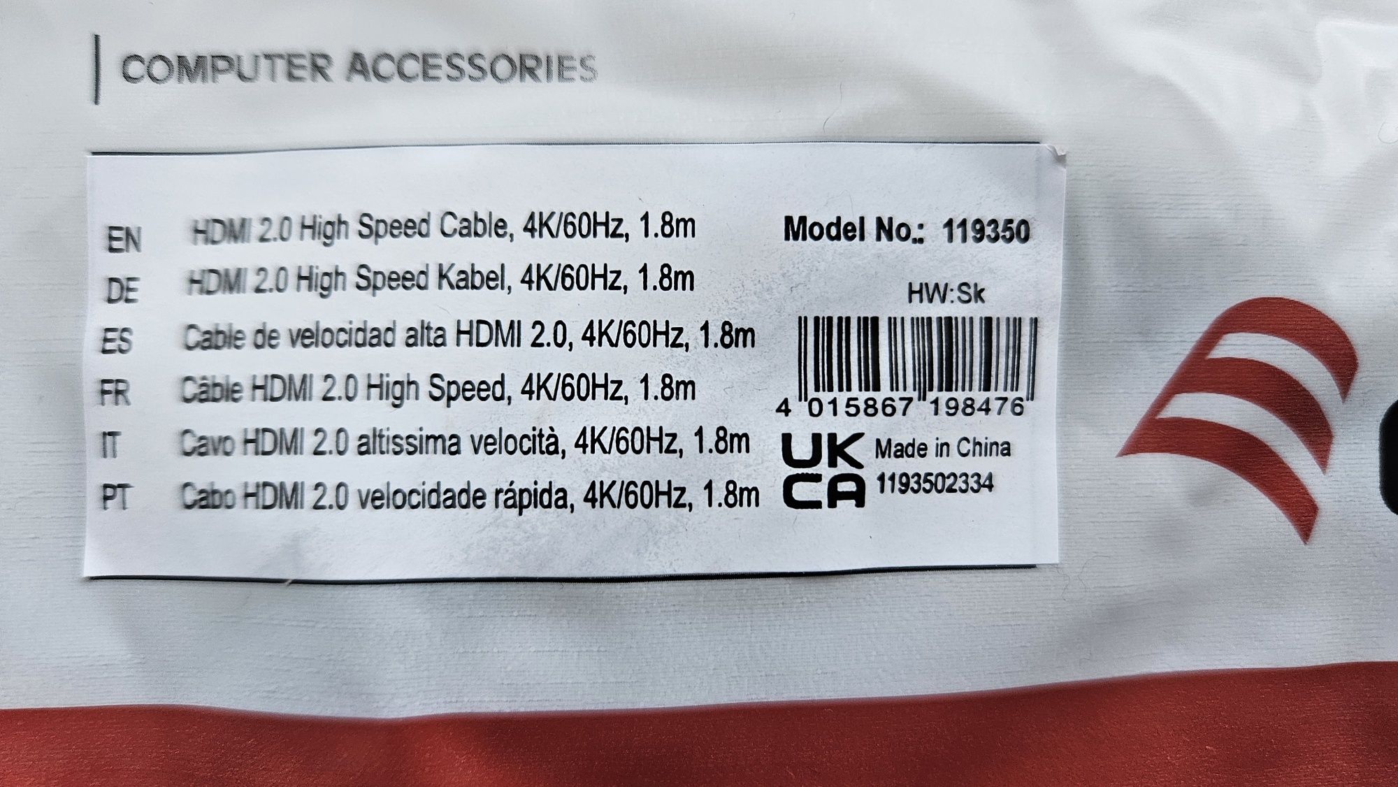 3 cabos HDMI 2.0 Ethernet 1.80MT NOVOS