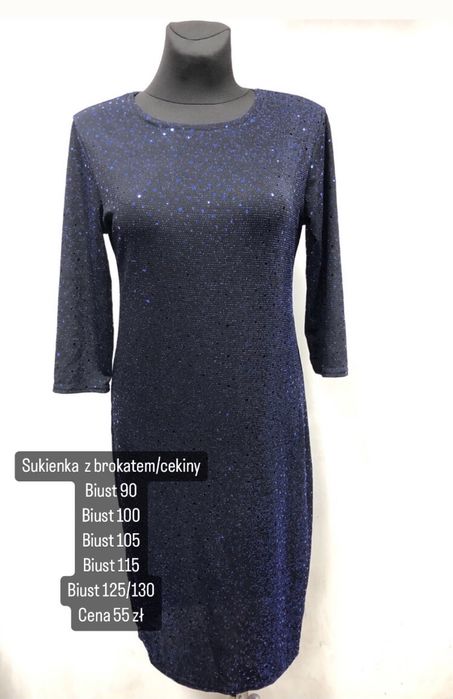Sukienka cekiny brokat biust 110