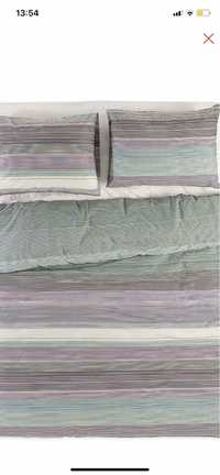 Cotton Duvet Cover Set 240x220cm Natura Stripes
