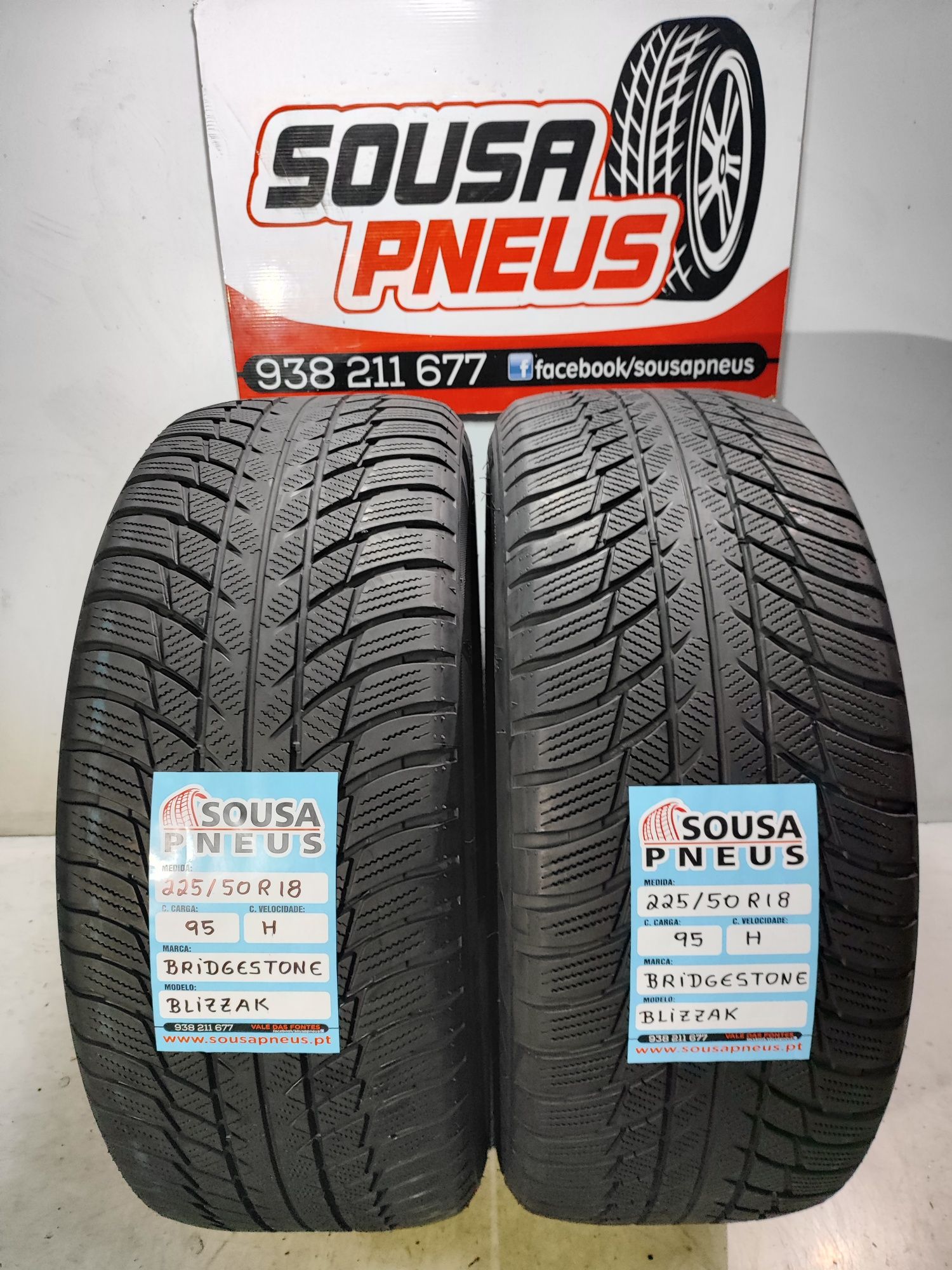 2 pneus semi novos Bridgestone 225/50R18 98H RFT Oferta dos Portes