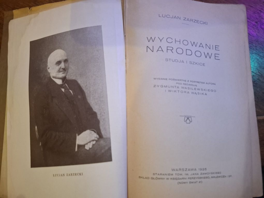 Lucjan Zarzecki - Wychowanie Narodowe. Studia i szkice 1926 Warszawa