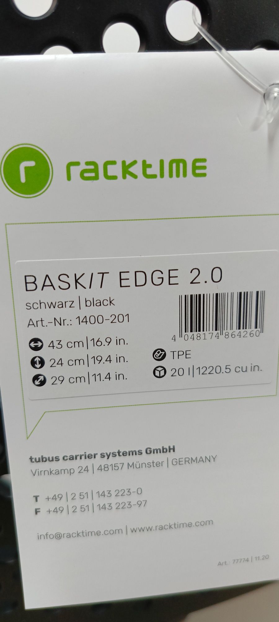 Koszyk rowerowy na bagażnik RackTime Baskit Edge 2.0