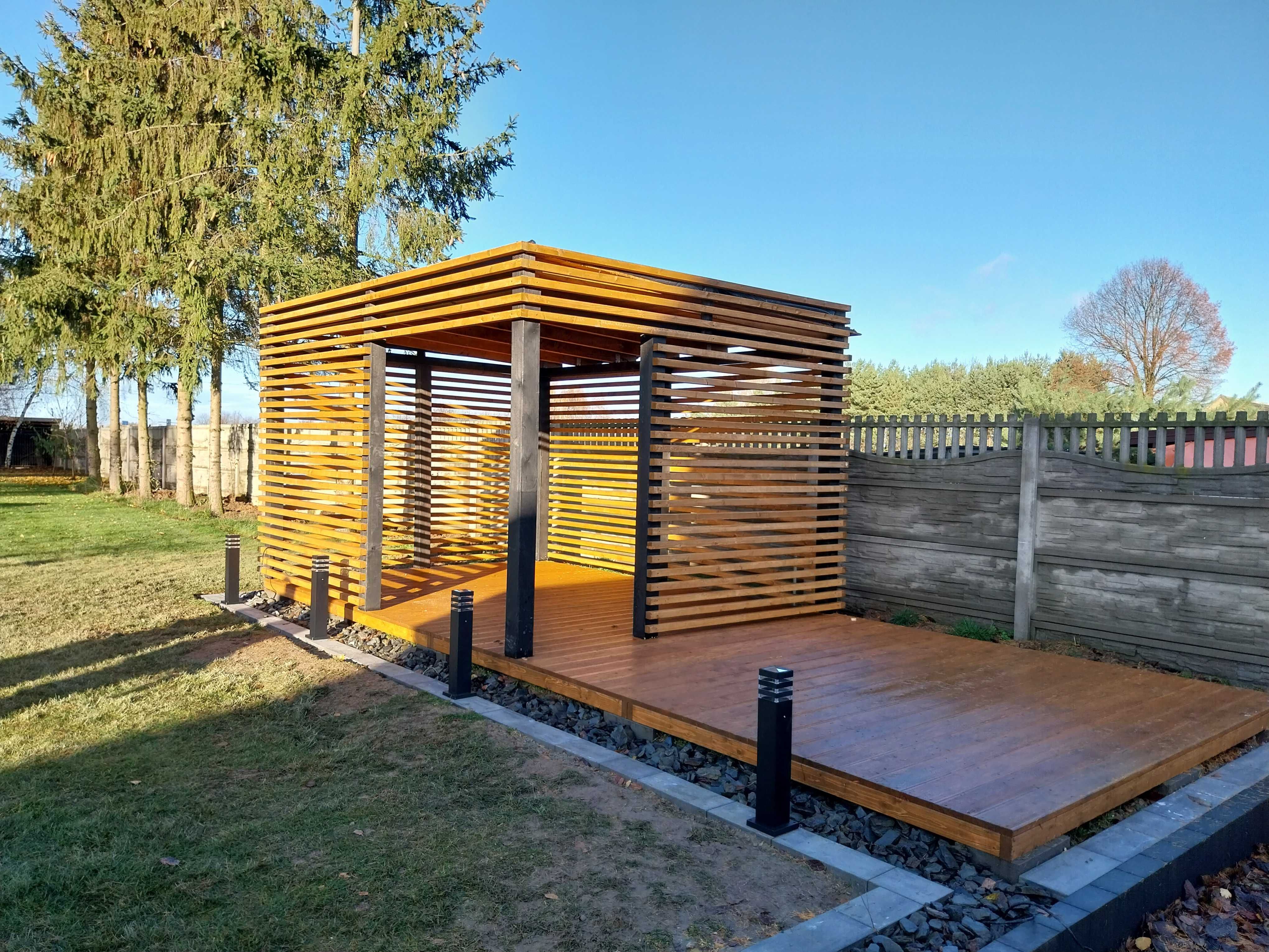 Domek Narzędziowy D20 Z PERGOLĄ 5x3m DREWNOTRIK.PL