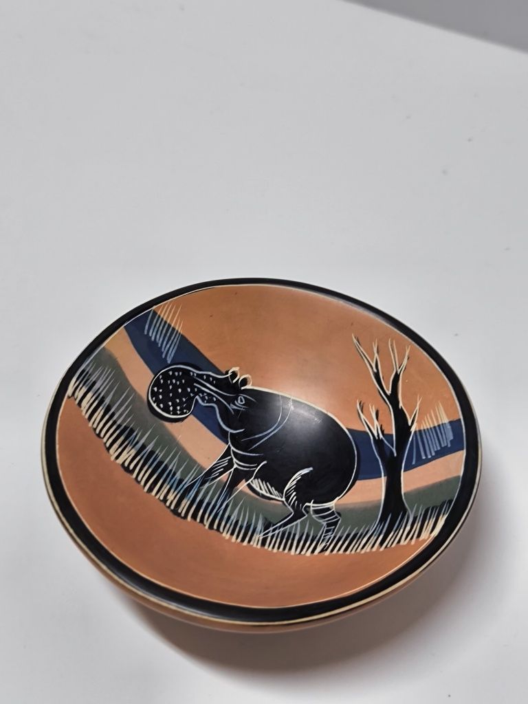 Tigela artesanal decorativa africana Tanzânia (10cm)