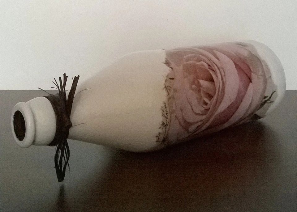 Butelka ozdobna - DECOUPAGE WAZON VINTAGE Dekoracje N8