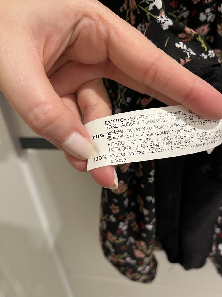 Zara sukienka w kwiaty falbanki mini krój A