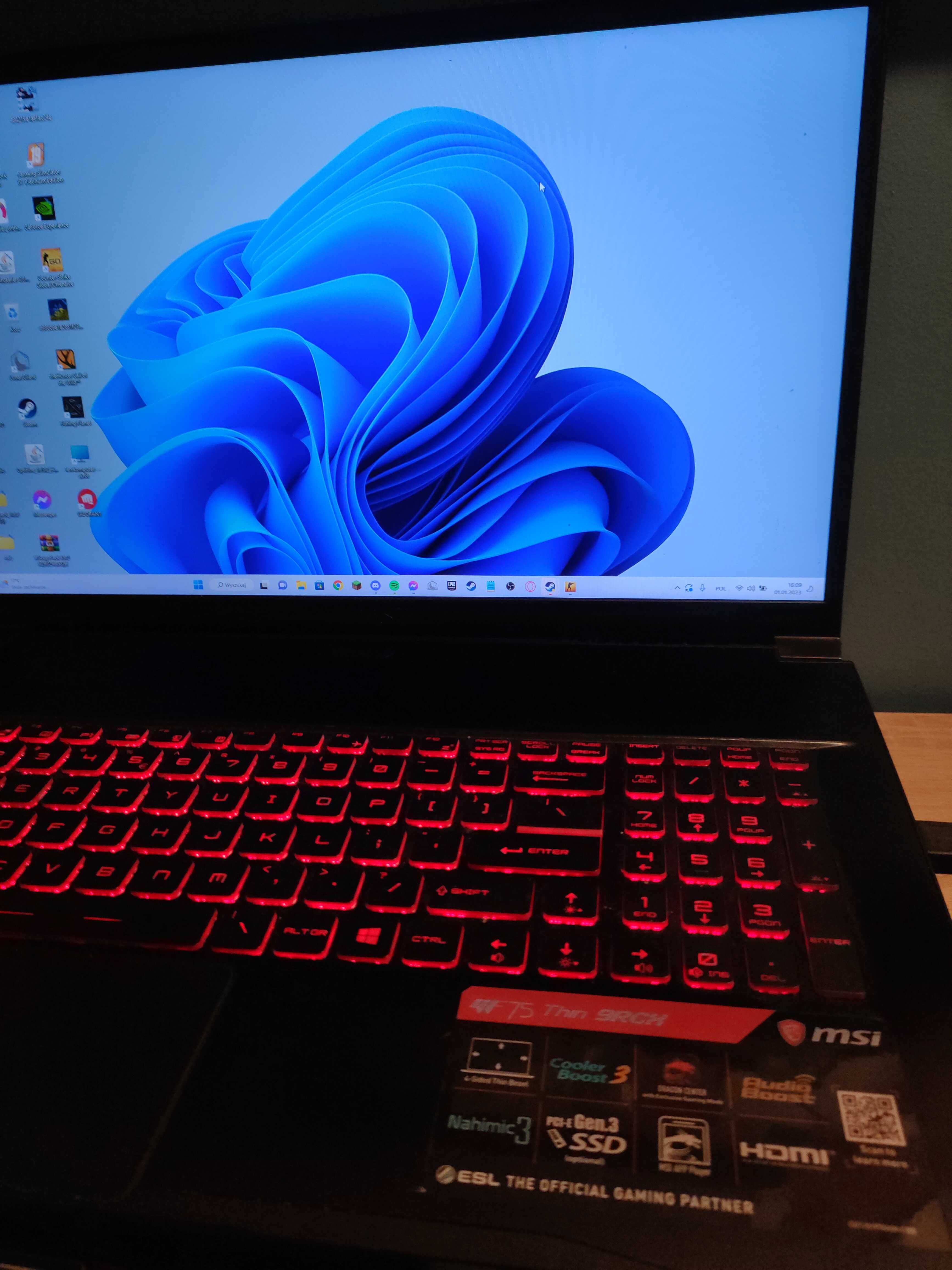Laptop gamingowy MSI GF75 Thin 9RCX + chłodziarka 200zł (OPIS)